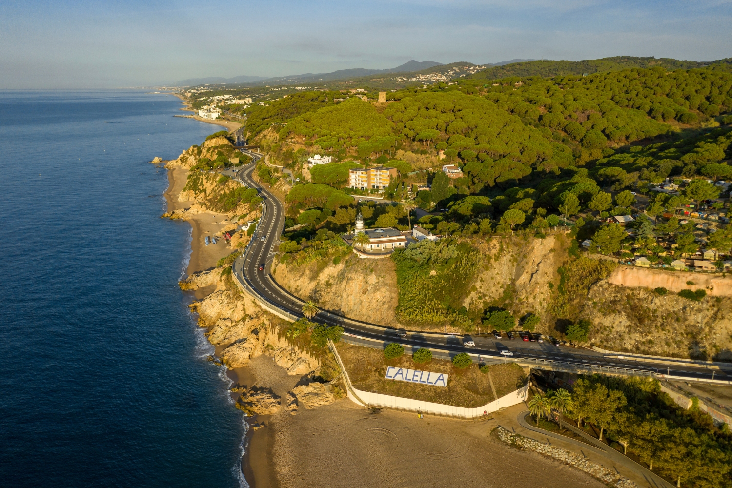 Turisme Maresme (Aerial View Of The Calella City Beach Maresme Barcelona Catalonia Spain_021)