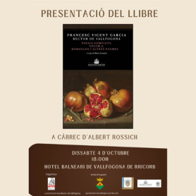 Presentation of the book "Poesia Completa de Garcia", Vallfogona&#8230;